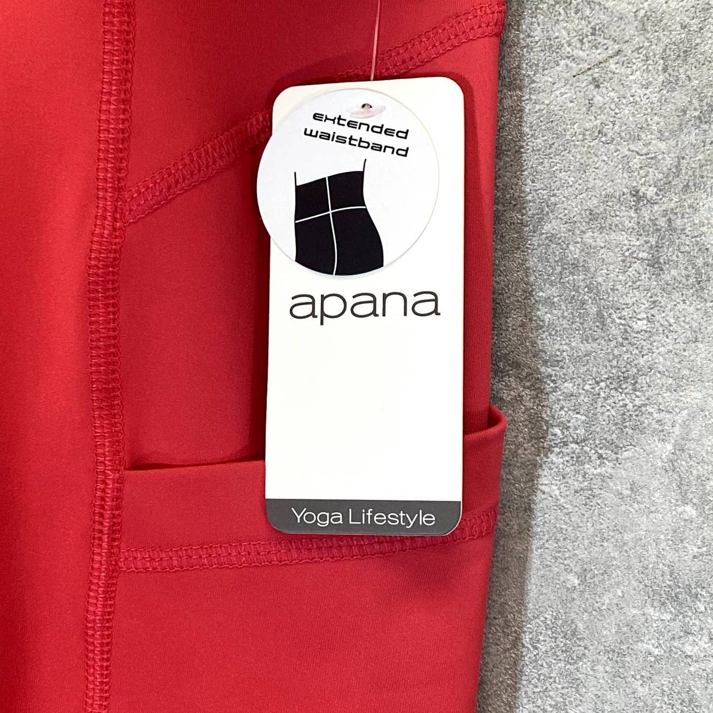 APANA Women's Teaberry Solid High-Waist Side Pocket Pull-On Leggings SZ L