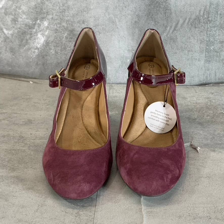 GIANI BERNINI Women's Wine Suede Velmah Memory Foam Mary Jane Pumps SZ 8.5