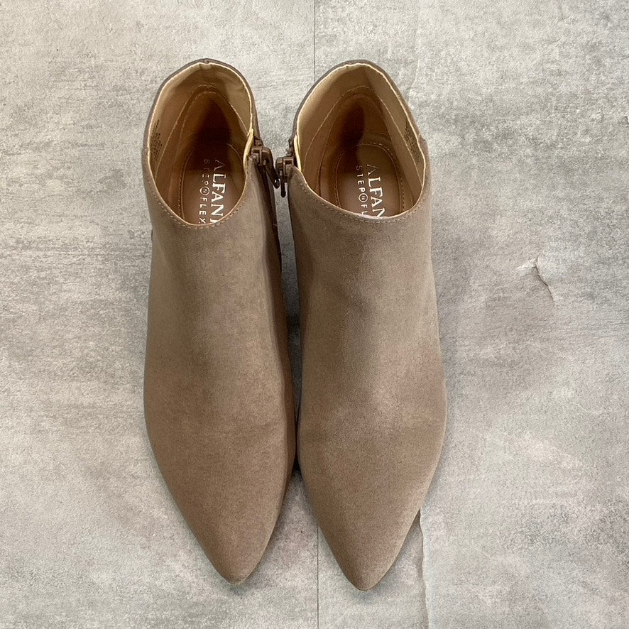 ALFANI Step N’ Flex Women’s Cognac Armena Pointed-Toe Side-Zip Booties SZ 6