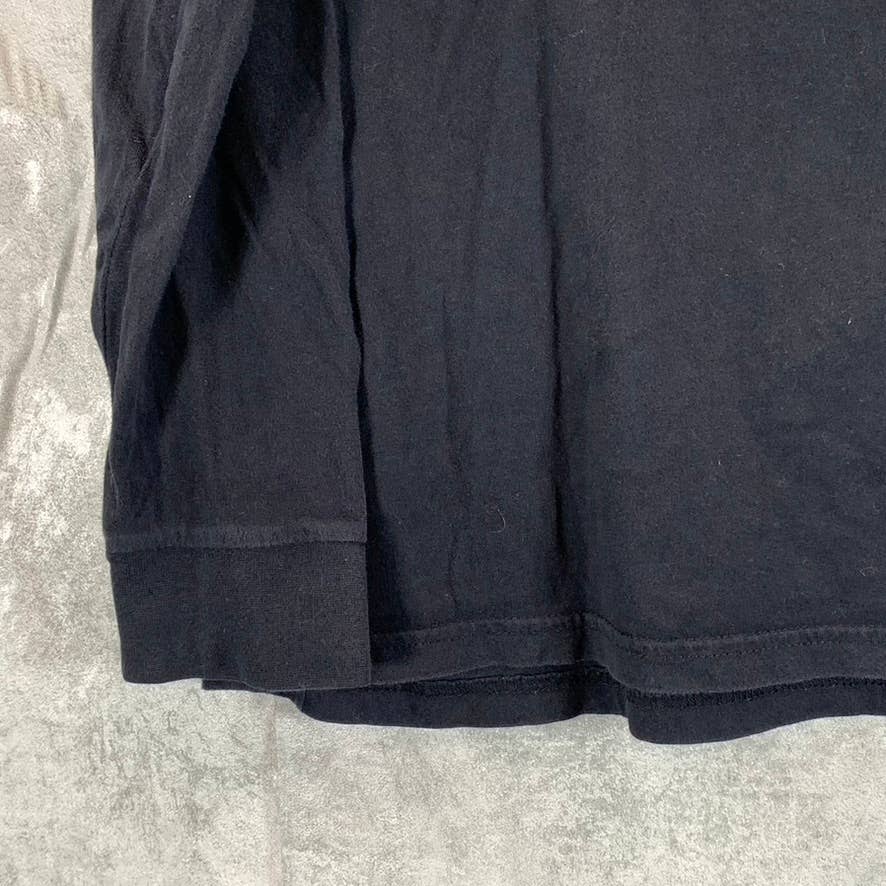 IVORY ELLA Women's Black Graphic Crewneck Long Sleeve T-Shirt SZ M
