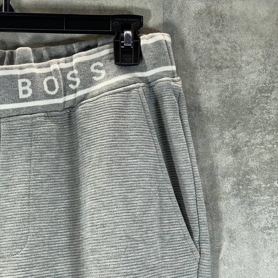HUGO BOSS Women's Gray Bodywear Waffle Texture Logo Waistband Lunge Set SZ M