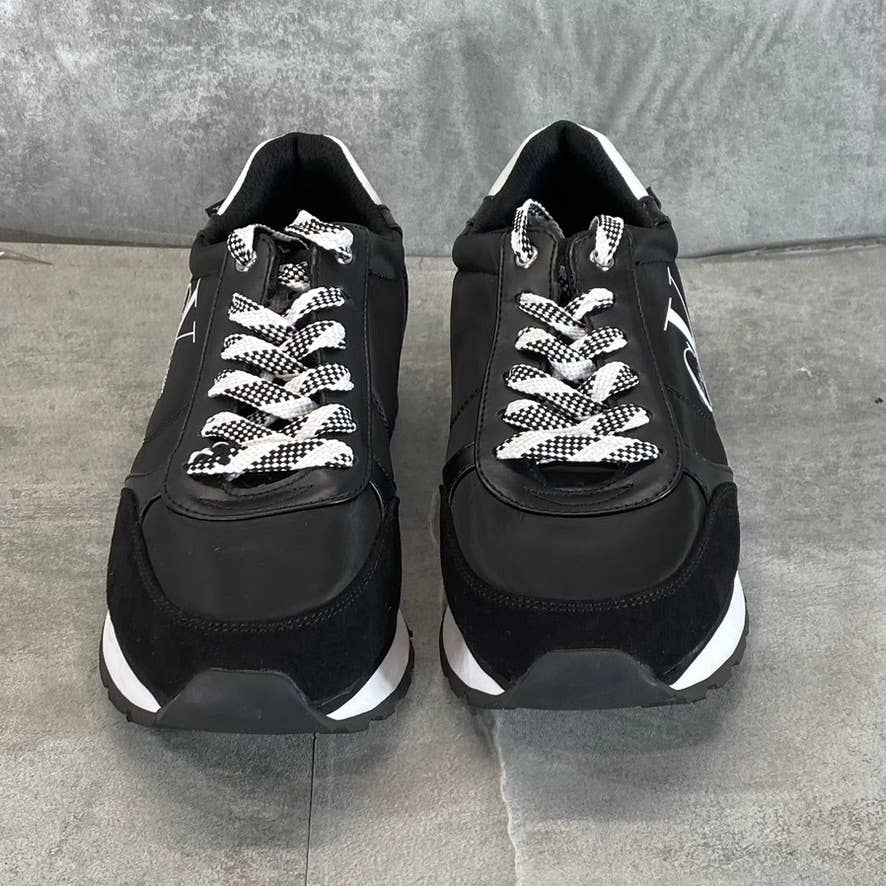 CALVIN KLIEN Women's Black Cayle Logo Casual Lace-Up Slip-On Sneakers SZ 8.5