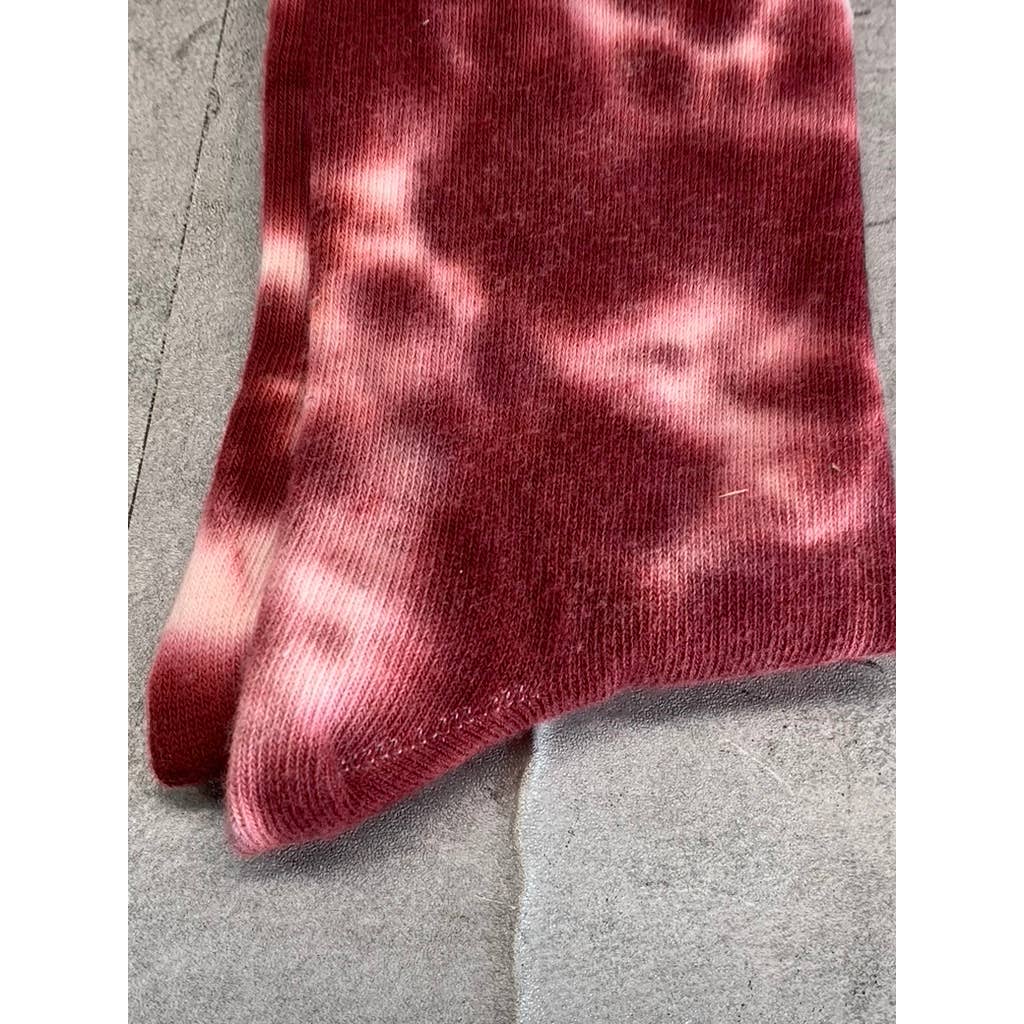 Sun + Stone Men's Red Tie Dye Knit Crew Single Sock SZ 10-13