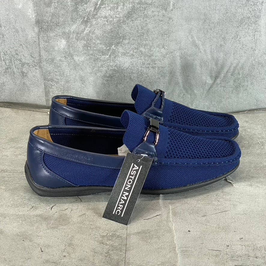 ASTON MARC Men's Navy Knit Walk Casual Slip-On Driver Loafers SZ 9