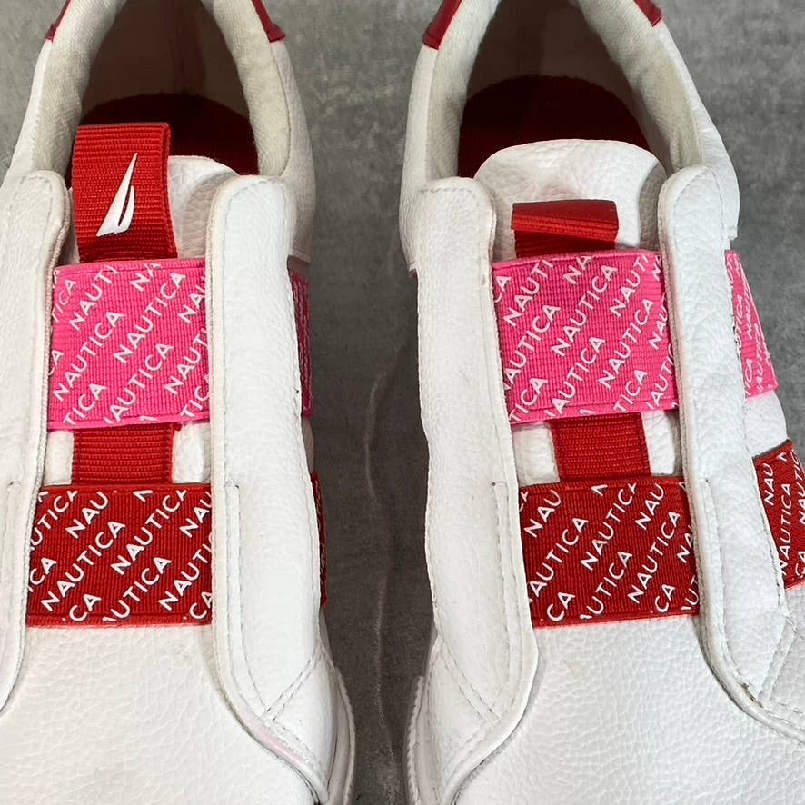 NAUTICA Women's White/Red/Pink Marita Round-Toe Slip-On Sneakers SZ 6