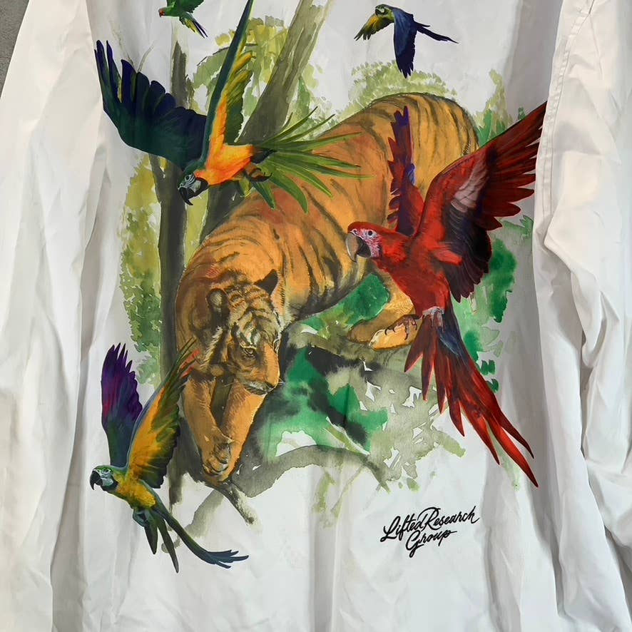 LRG Men's Bright White Lifted Research Group Bomber Jacket SZ XL