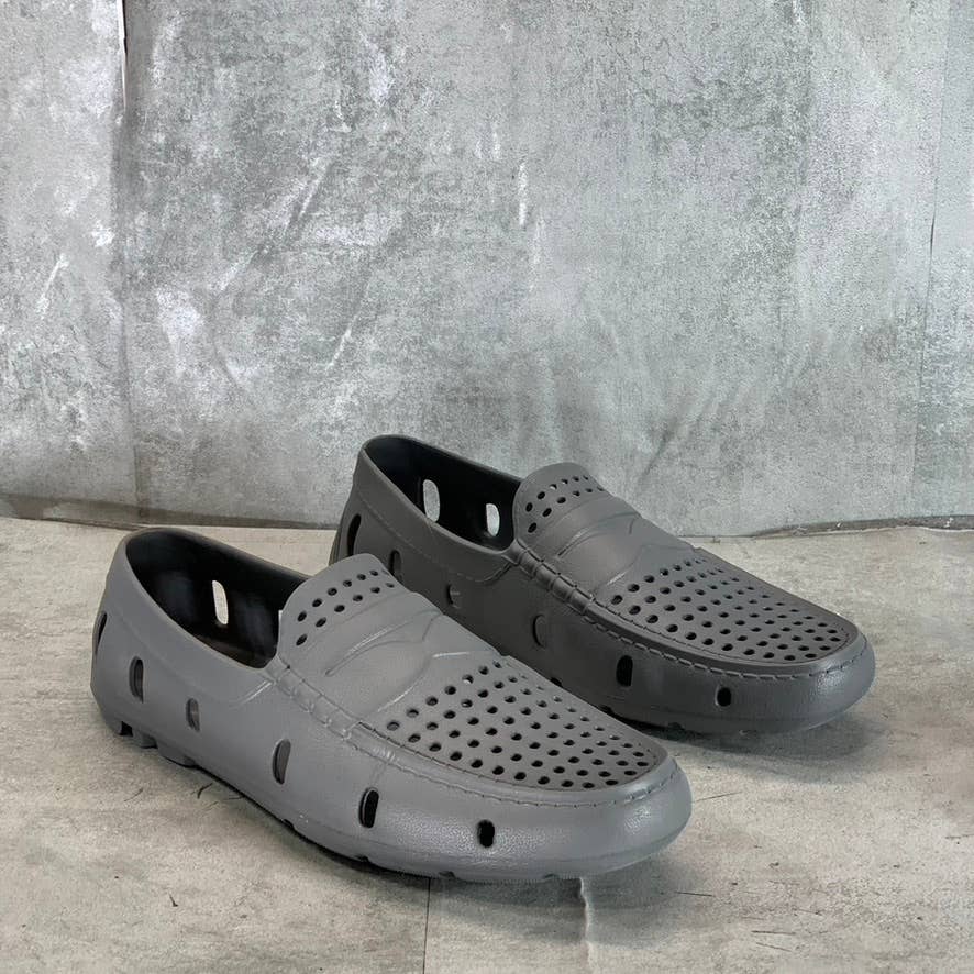 CLUB ROOM Men's Gray Lightweight Perforated Slip-On Driver Shoes SZ 9