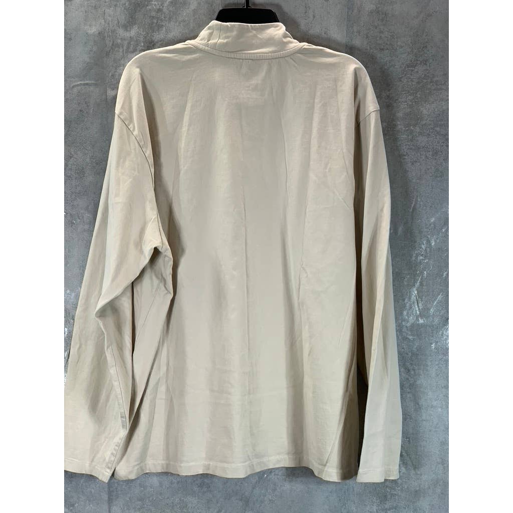 BONOBOS Men's Oat Milk Forever Mock Neck Long-Sleeve T-Shirt SZ XL