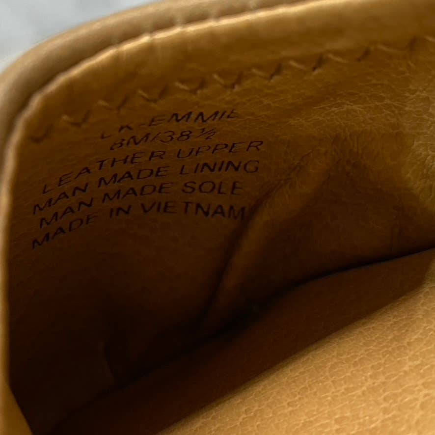 LUCKY BRAND Women's Light Cognac Leather Emmie Ballet Slip-On Flats SZ 8