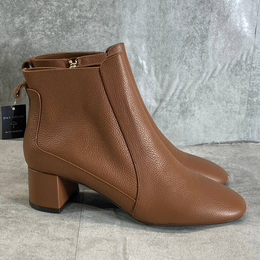 JACK ROGERS Women's Mocha Berkley Water Resistant Block-Heel Booties SZ 8.5