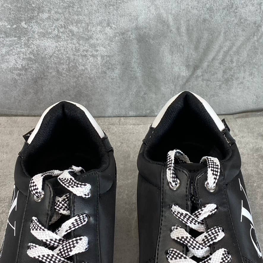 CALVIN KLIEN Women's Black Cayle Logo Casual Lace-Up Slip-On Sneakers SZ 8.5