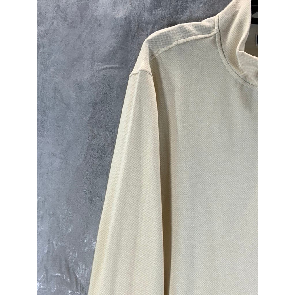 CLUB ROOM Men's Winter Ivory Quarter-Zip Pullover Sweater SZ XL