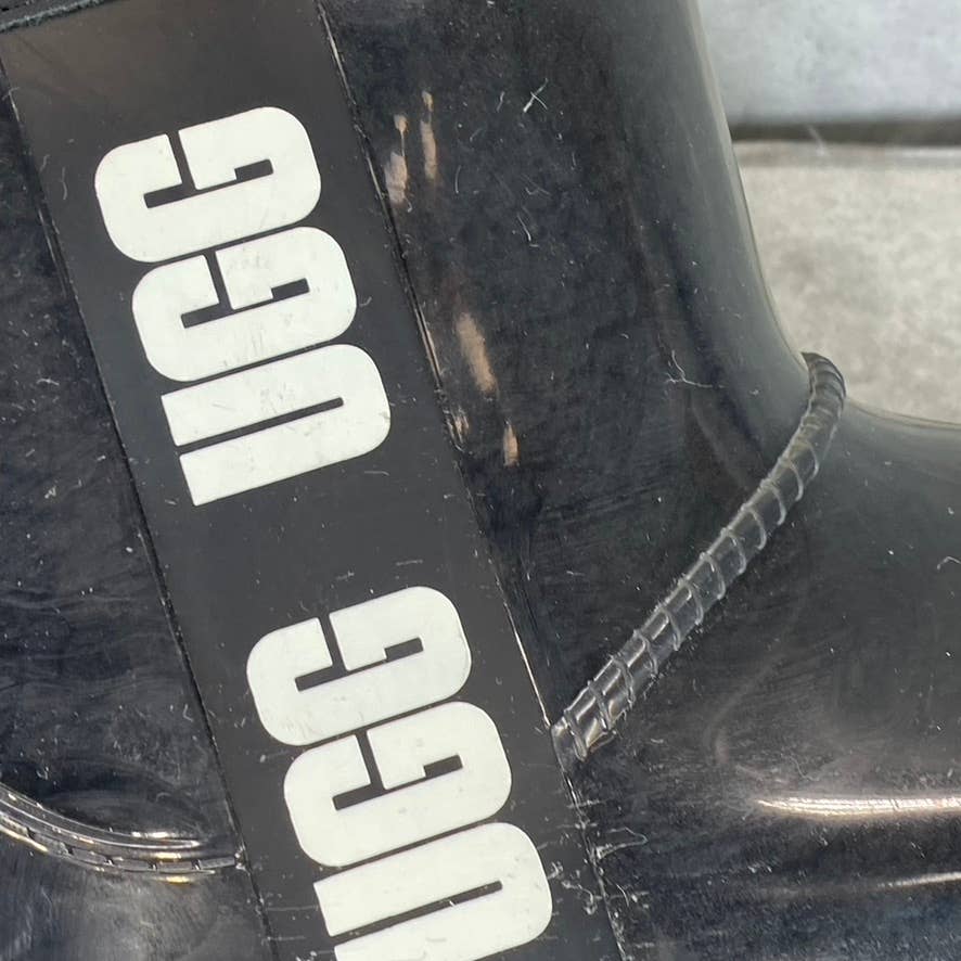UGG Women's Black Logo Classic Clear Mini Waterproof Pull-On Ankle Boots SZ 8