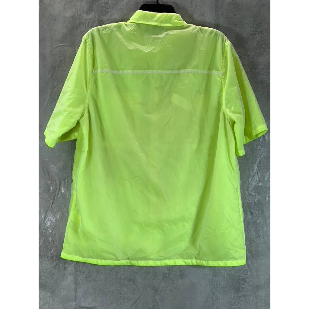 ASOS Men's Neon Oversized Double Pocket Button-Up Short-Sleeve Shirt SZ M