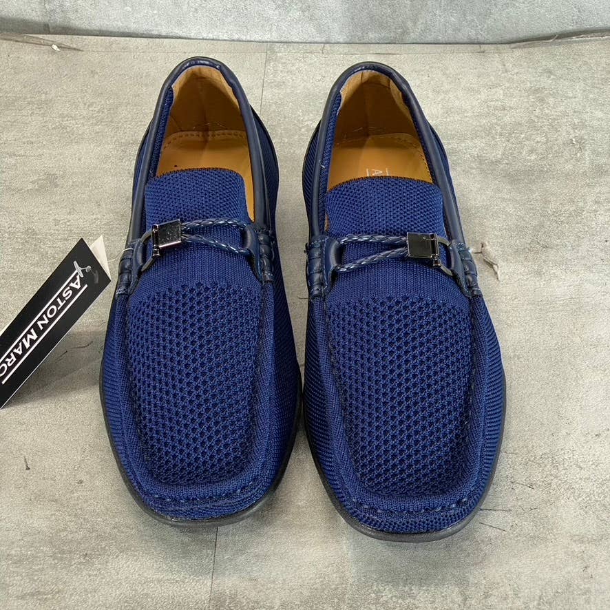ASTON MARC Men's Navy Knit Walk Casual Slip-On Driver Loafers SZ 9