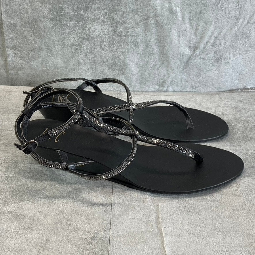 INC INTERNATIONAL CONCEPTS Bling Madge Strappy Almond-Toe Wedge Sandals SZ 10