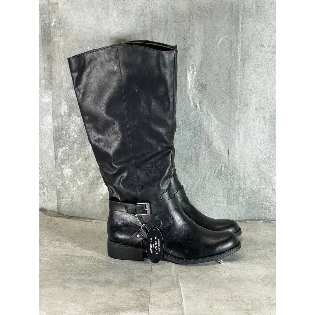 STYLE & CO Women's Black Marliee Full Side-Zip Round-Toe Tall Riding Boots SZ 9