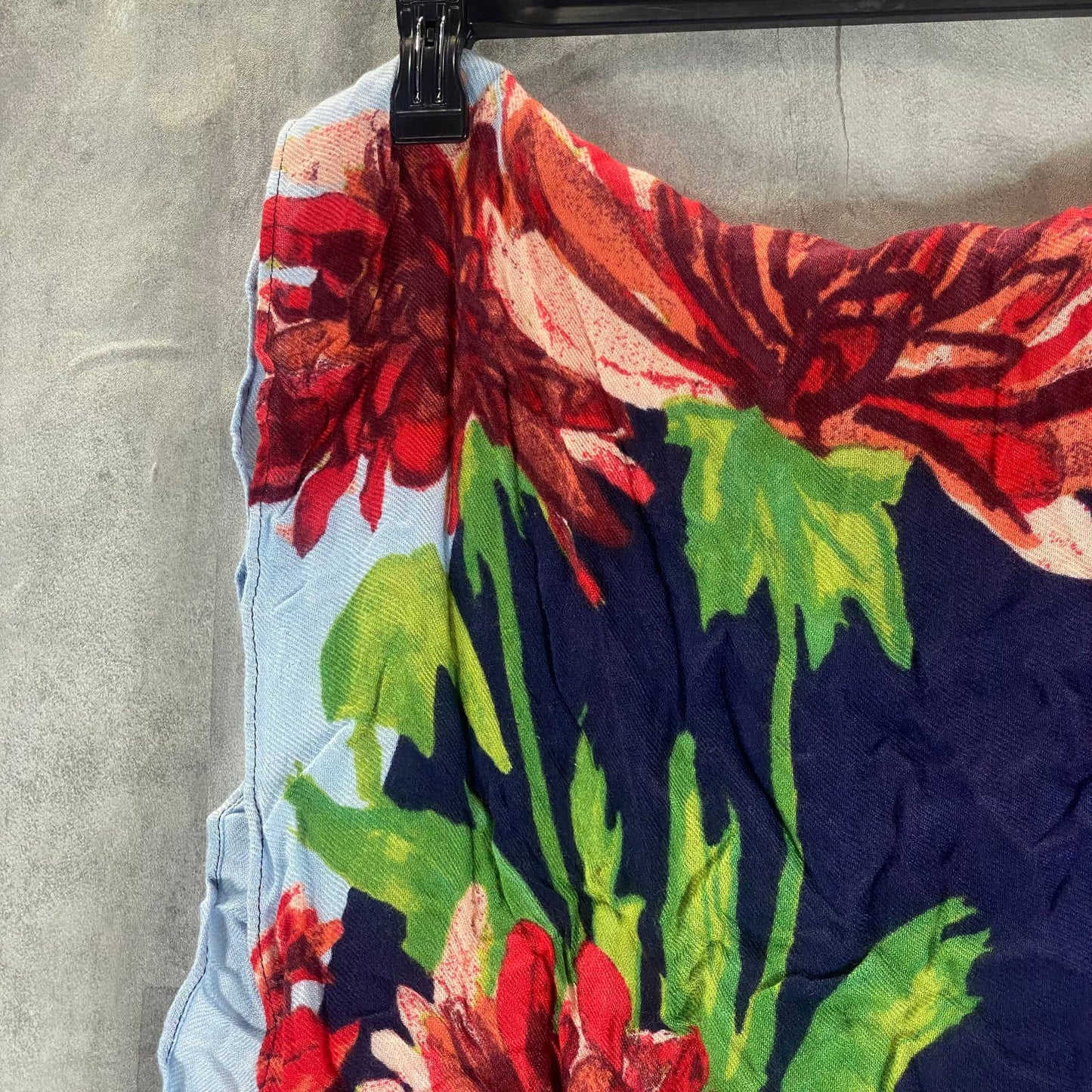 INC INTERNATIONAL CONCEPTS Women's Blue Bold Floral-Print Pashmina Scarf SZ OS