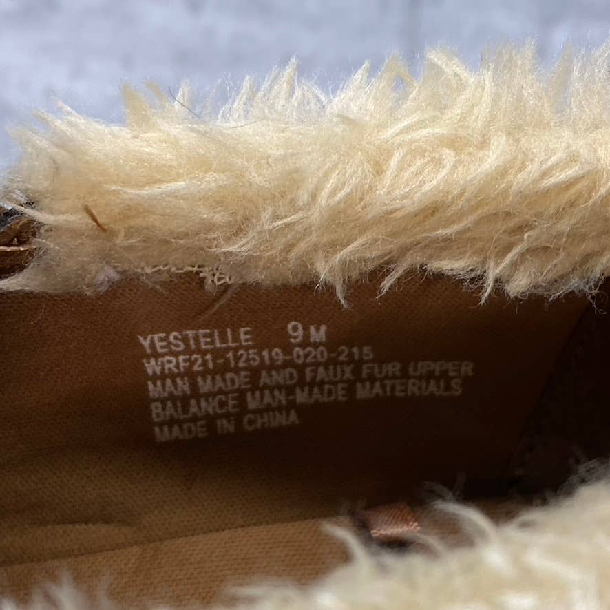 BARETRAPS Women's Cognac Yestelle Twin-Gore Faux-Fur Slip-On Shoes SZ 9