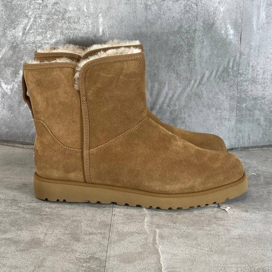 UGG Women's Cognac Suede Cory II Round-Toe Pull-On Wedge Winter Boots SZ 7.5