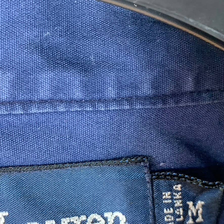 RALPH LAUREN Men's Navy Blake Two-Ply Cotton Button-Up Long-Sleeve Shirt SZ M