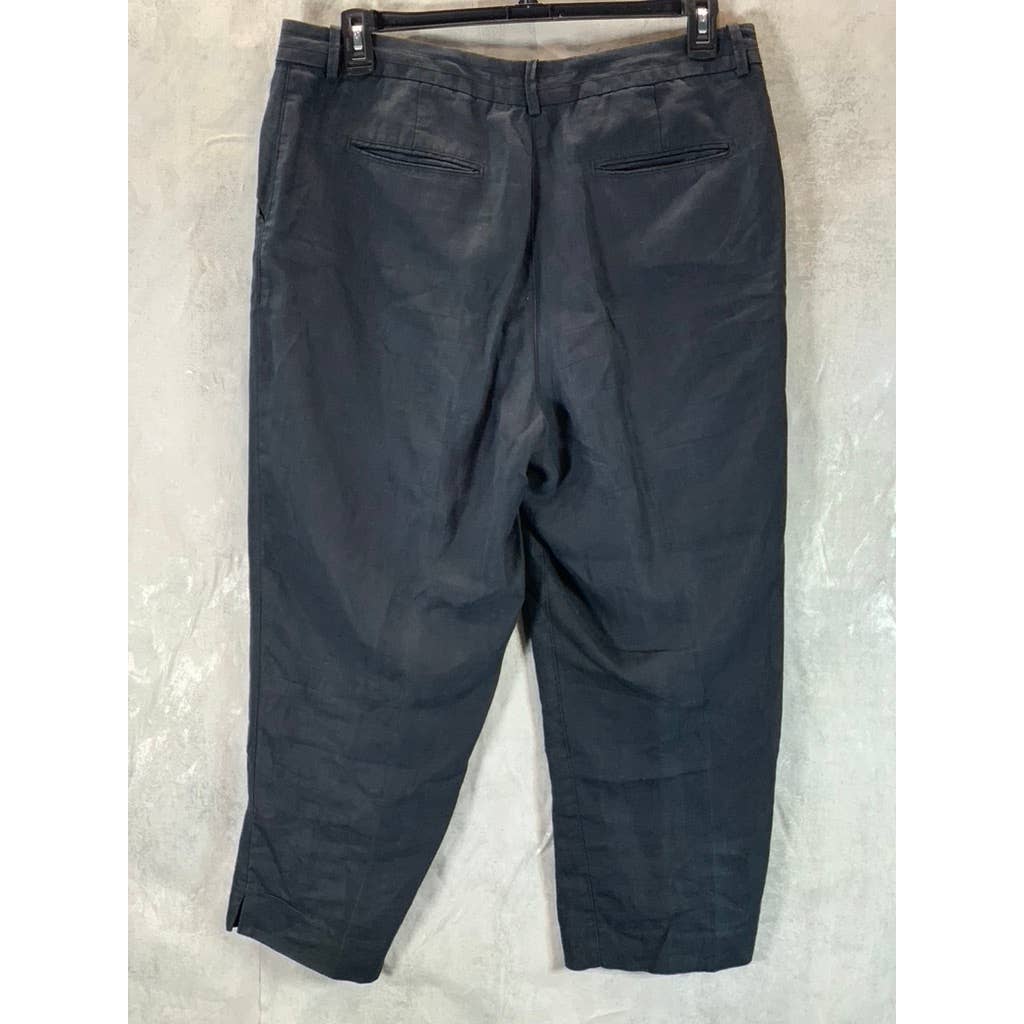 L.L. BEAN Women's Navy Linen Classic-Fit Pants SZ 16