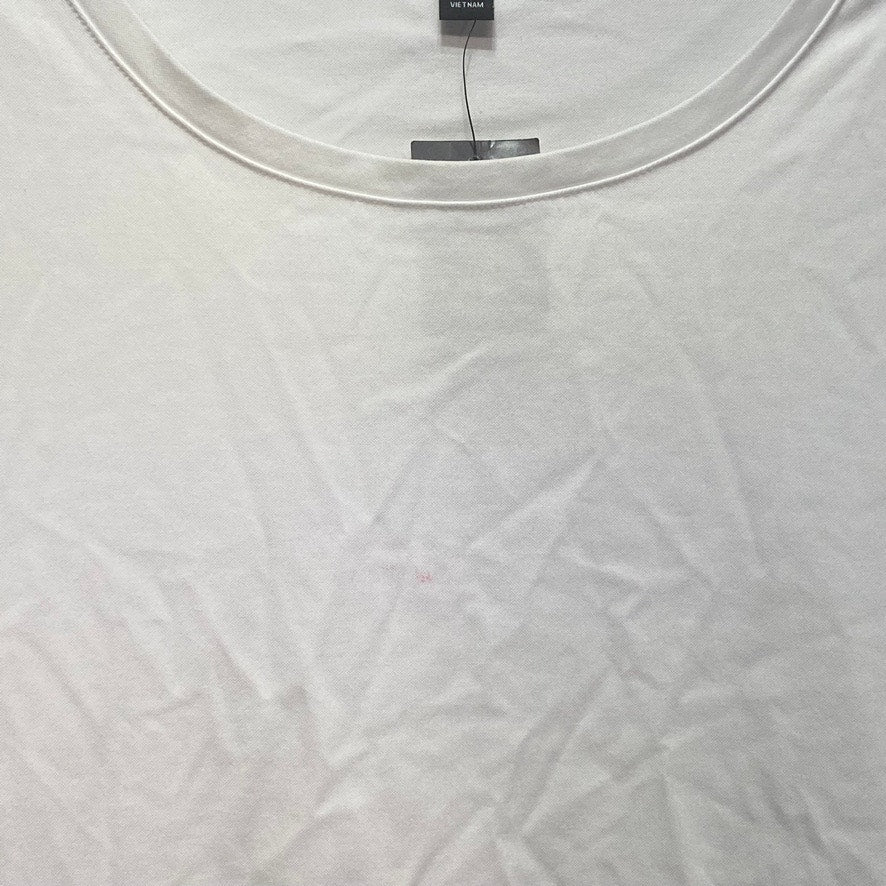 ALFANI Plus Size White Mixed-Media Crewneck Short Sleeve Pullover Dress SZ 1X