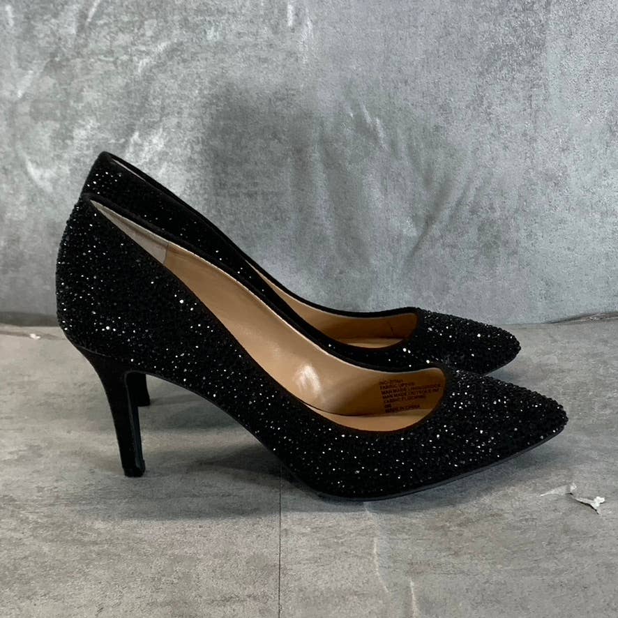 INC INTERNATIONAL CONCEPTS Women's Black Rhinestone Zitah Pointed-Toe Pumps SZ 6