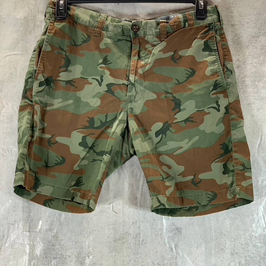 J.CREW Men's Green Camo 9" Low-Rise Stretch Shorts SZ 32