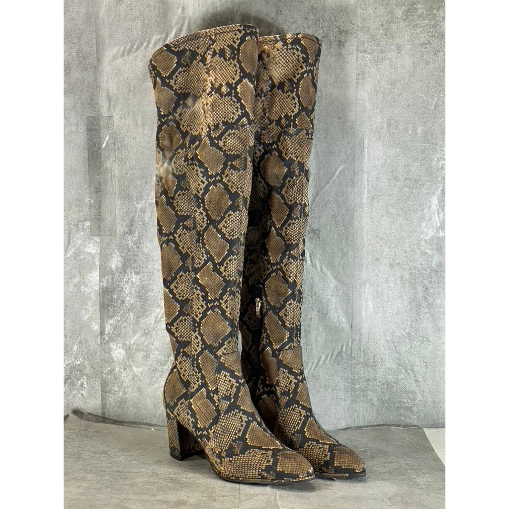 MARC FISHER Women's Snake Multi Luley Almond-Toe Over-The-Knee Boots SZ 10