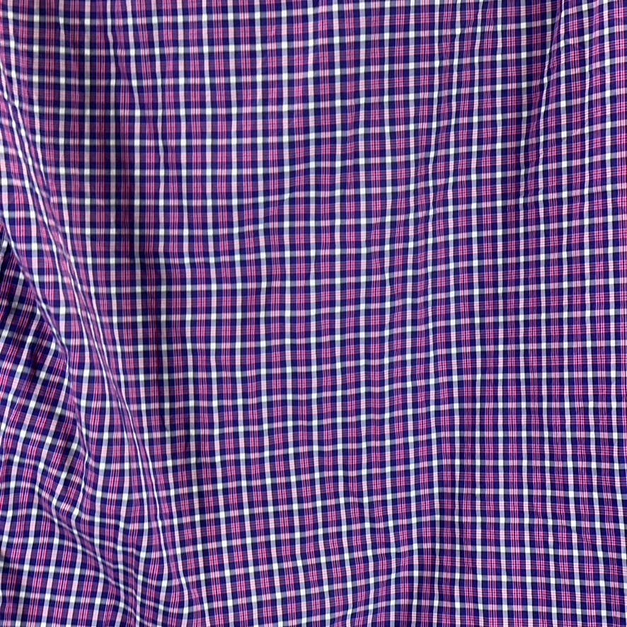 J.CREW Men's Blue/Red Gingham Slim-Fit Lightweight Button-Up Shirt SZ M