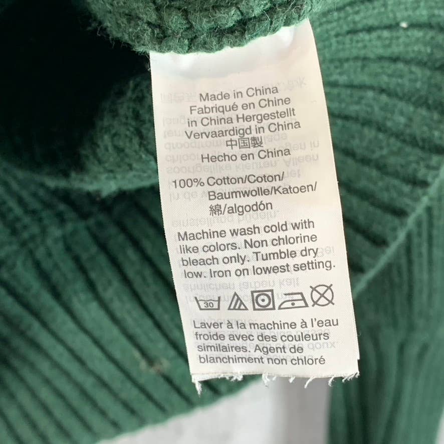 J.CREW Women's Green Crewneck Classic-Fit Dolman-Sleeve Pullover Sweater SZ M