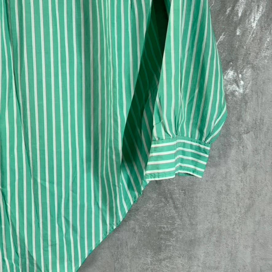 BROOKS BROTHERS Men's Green Striped Regular-Fit Button-Up Shirt SZ 16.5