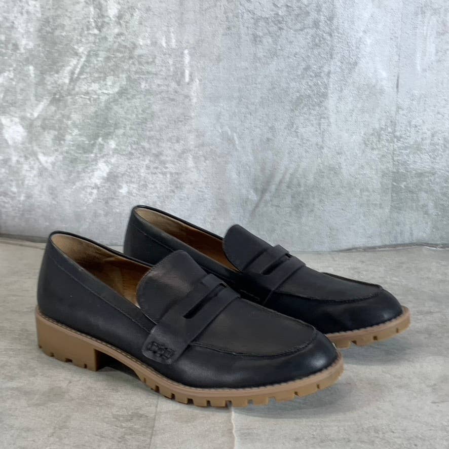 STYLE & CO Women's Black Faux-Leather Olivviaa Slip-On Penny Loafers SZ 7.5