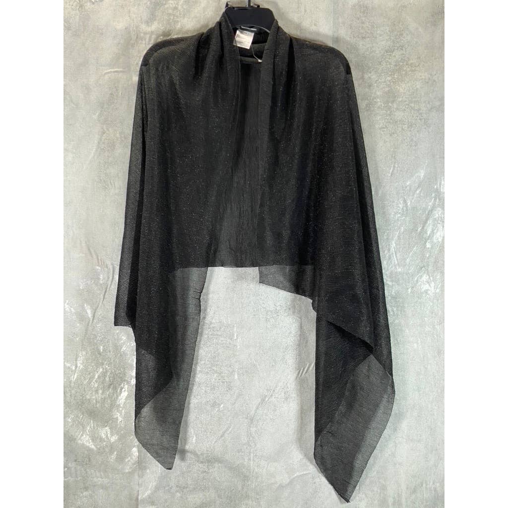 INC INTERNATIONAL CONCEPTS Women's Black Metallic Sheer Evening Shawl SZ OS