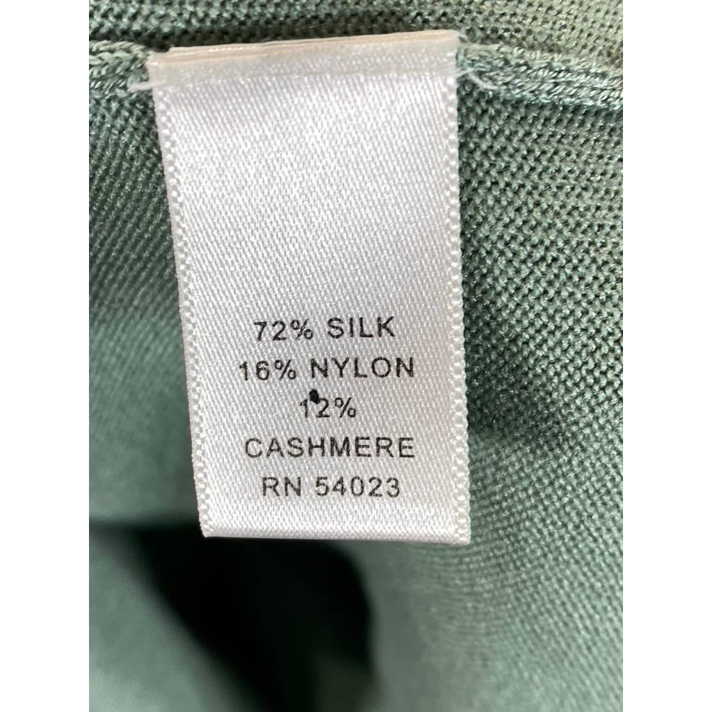 BANANA REPUBLIC Men's Green Silk Cashmere V-Neck Pullover Sweater SZ L