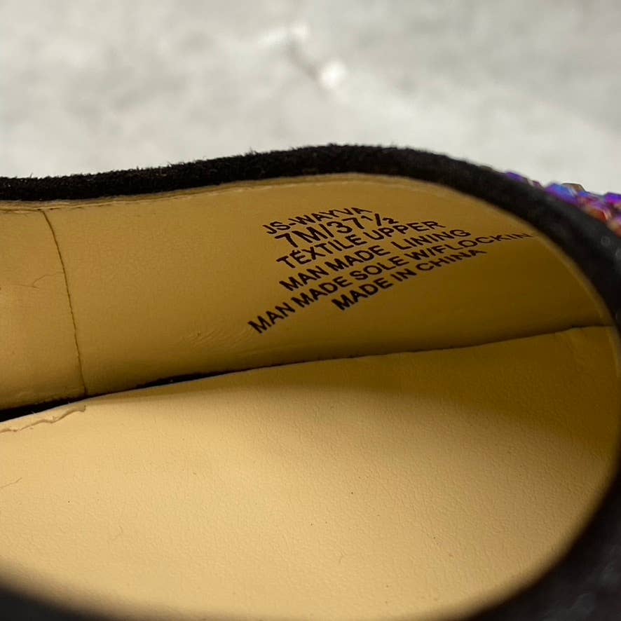JESSICA SIMPSON Women's Black Amethyst Wayva Rhinestone Pointed-Toe Pumps SZ 7