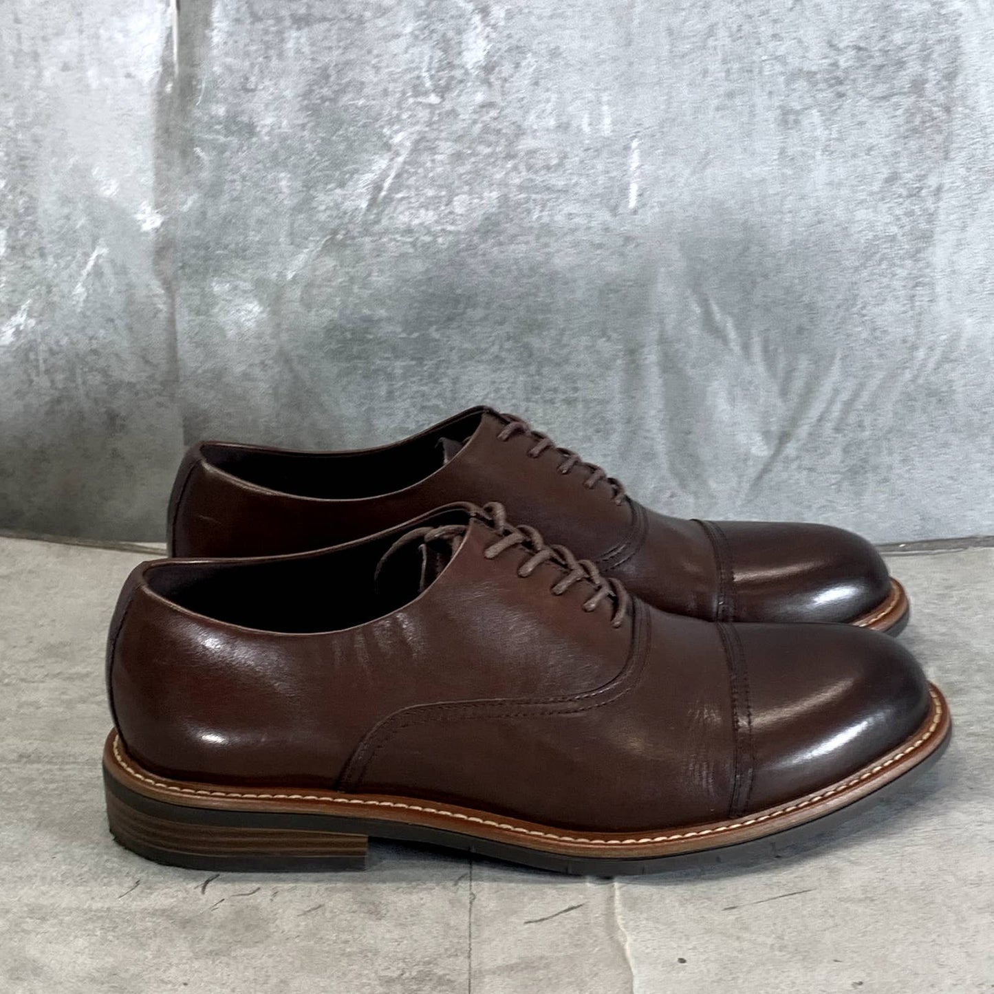 KENNETH COLE REACTION Men's Espresso Klay Flex Cap-Toe Oxfords SZ 11