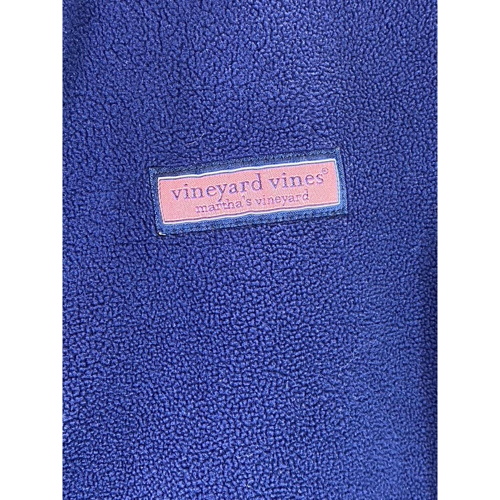 VINEYARD VINES Men's Blue Fleece Shep Full-Zip Vest SZ M