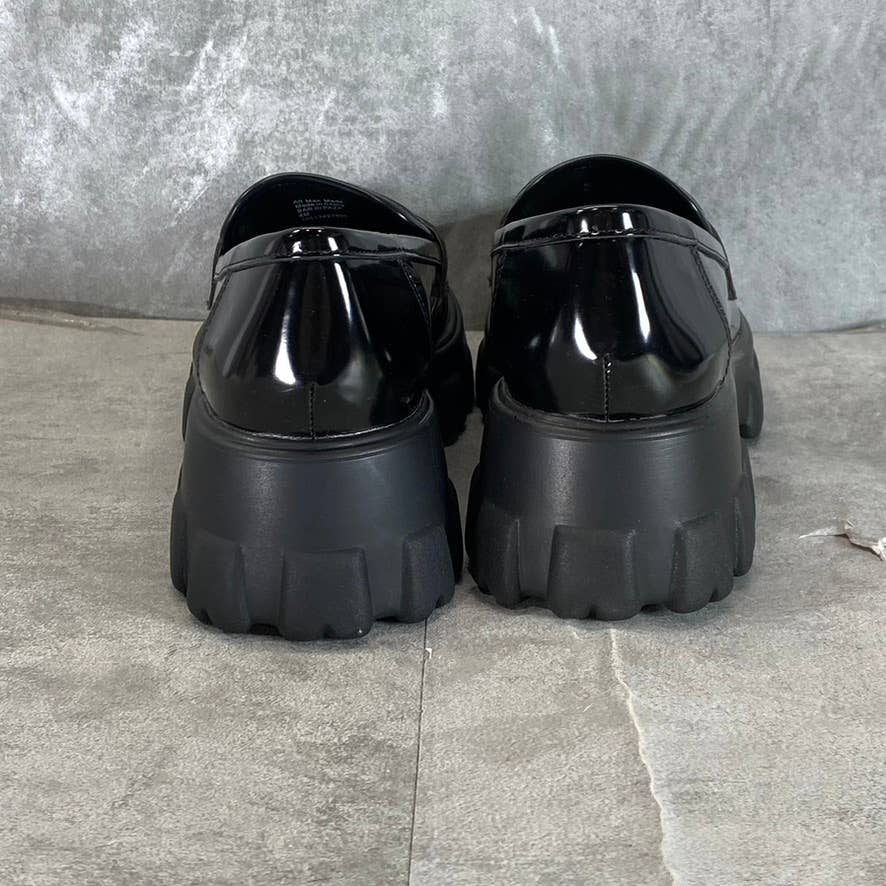 BAR III Women's Black Smooth Paz Lug-Sole Platform Slip-On Penny Loafers SZ 8