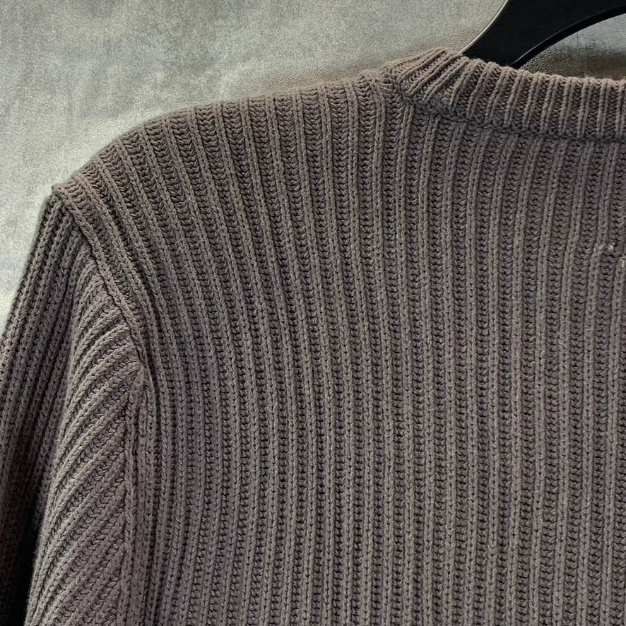 ZARA MAN Men's Brown Knit Crewneck Cotton Pullover Sweater SZ M