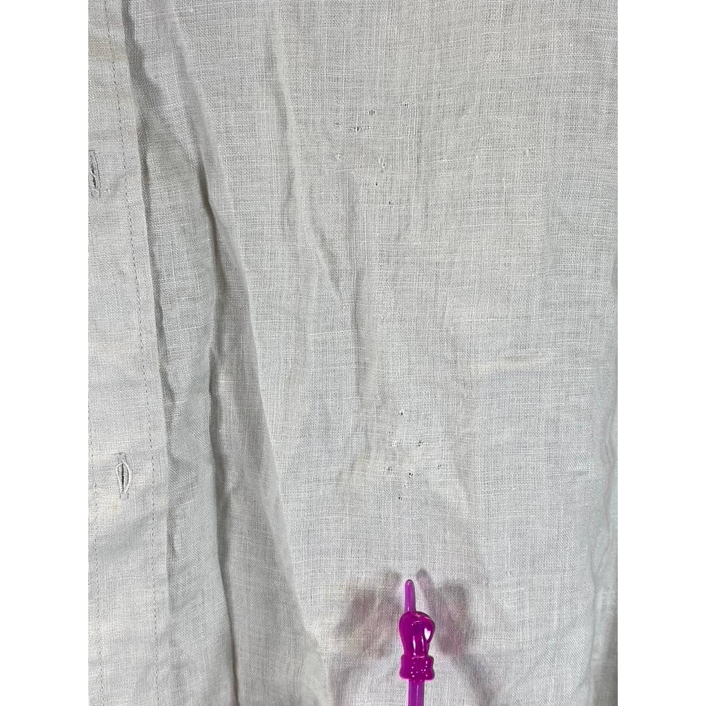 COS Men's Beige Button-Up Long-Sleeve Shirt SZ M