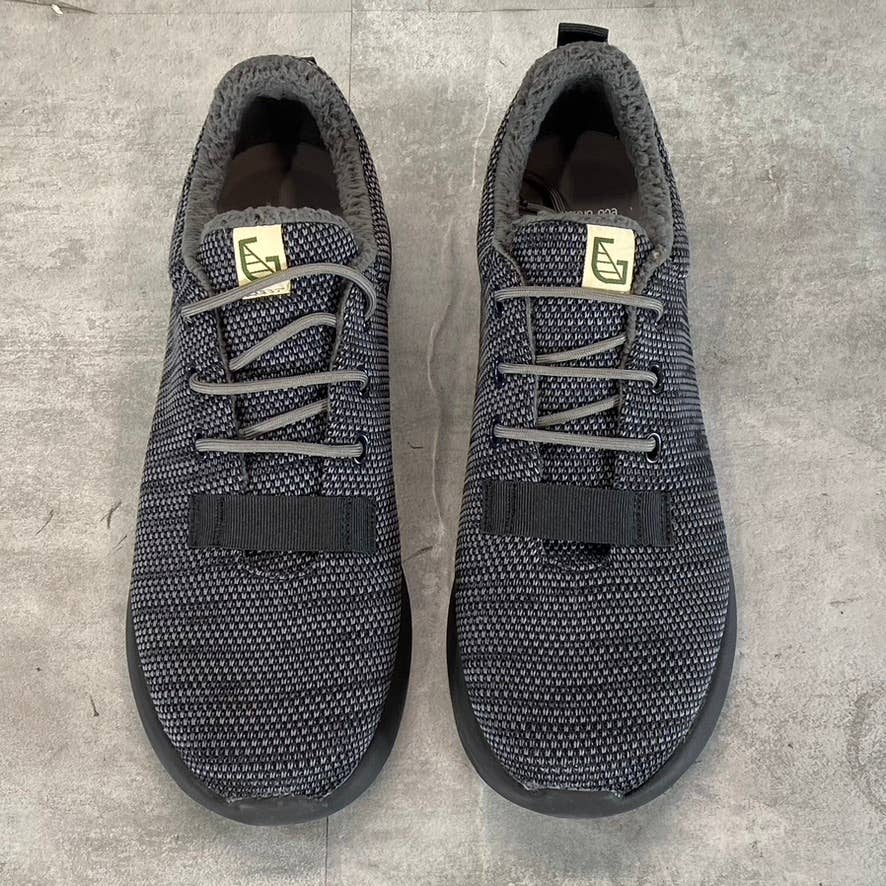 HYBRID GREEN LABEL Men's Black Knit Cloud Low-Top Lace-Up Sneakers SZ 10