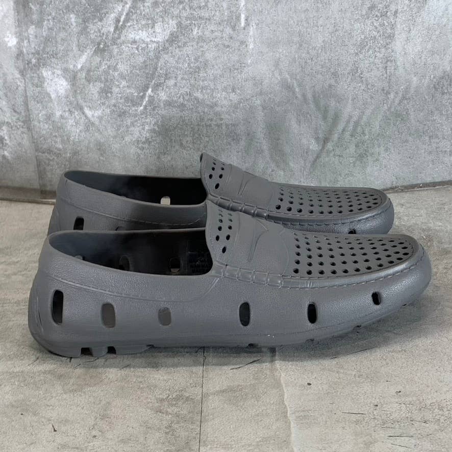 CLUB ROOM Men's Gray Lightweight Perforated Slip-On Driver Shoes SZ 9
