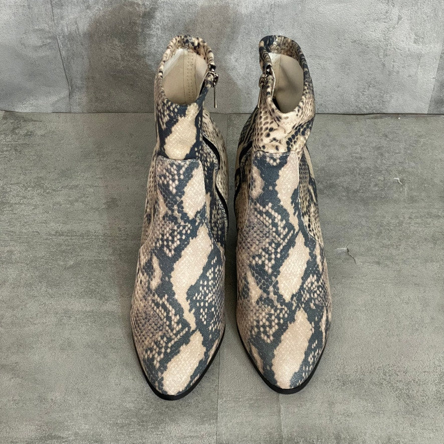 JOURNEE COLLECTION Snake Embossed Hepburn Stacked Wedge Heel Sock Booties SZ 9.5