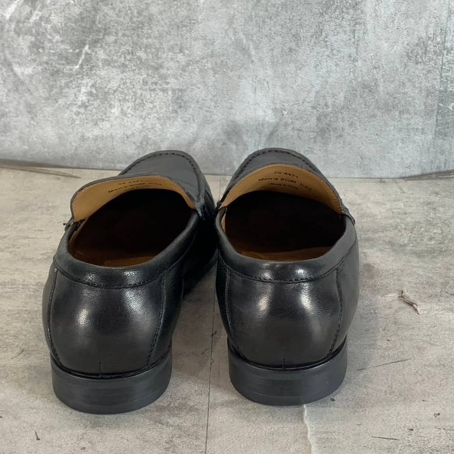 JOHNSTON & MURPHY Men's Black Glove Leather Hawkins Venetian Loafer SZ 9.5