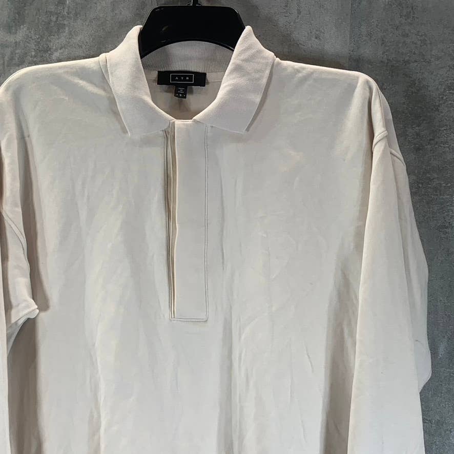 AYR Women's Cream The Cool Long-Sleeve Polo Shirt SZ S