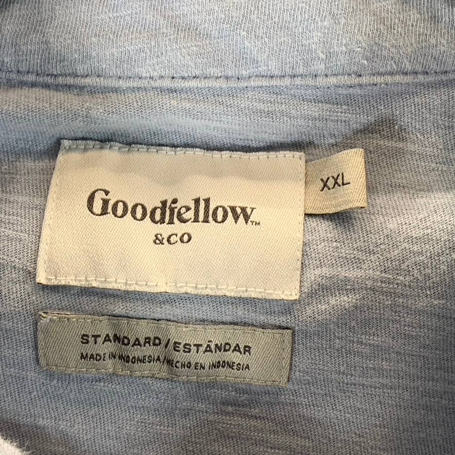 GOODFELLOW & CO Men's Foggy Blue Regular-Fit Short-Sleeve Polo Shirt SZ 2XL