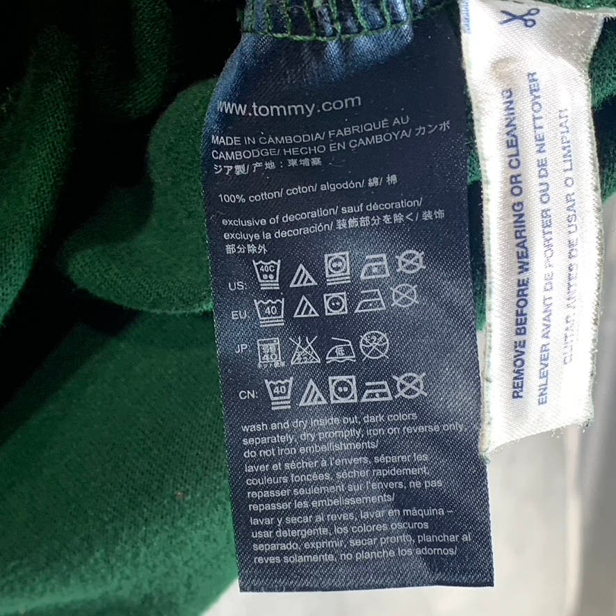 TOMMY HILFIGER Men's Hunter Green Crewneck Solid Flag Logo Pullover Sweater SZ S