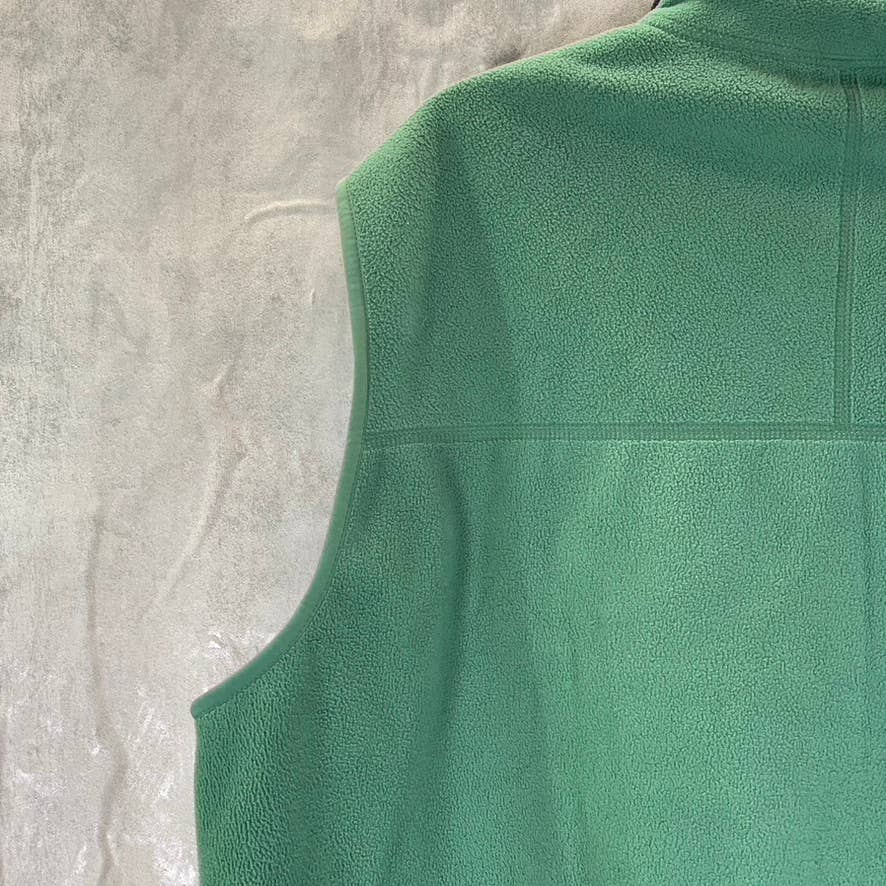 LANDS' END Men's Green Fleece Full-Zip Stand-Collar Vest SZ XL